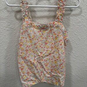 Floral Sleeveless Top with Ruffled Straps